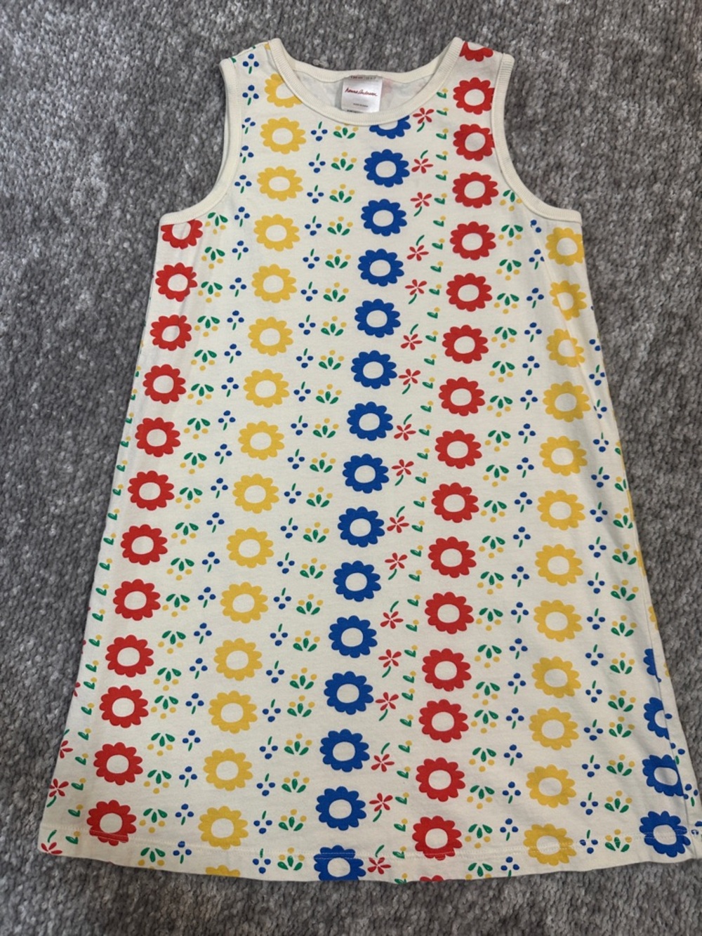 EUC Hanna Anderson Girls multi color Floral Print A-Line Dress 6/7